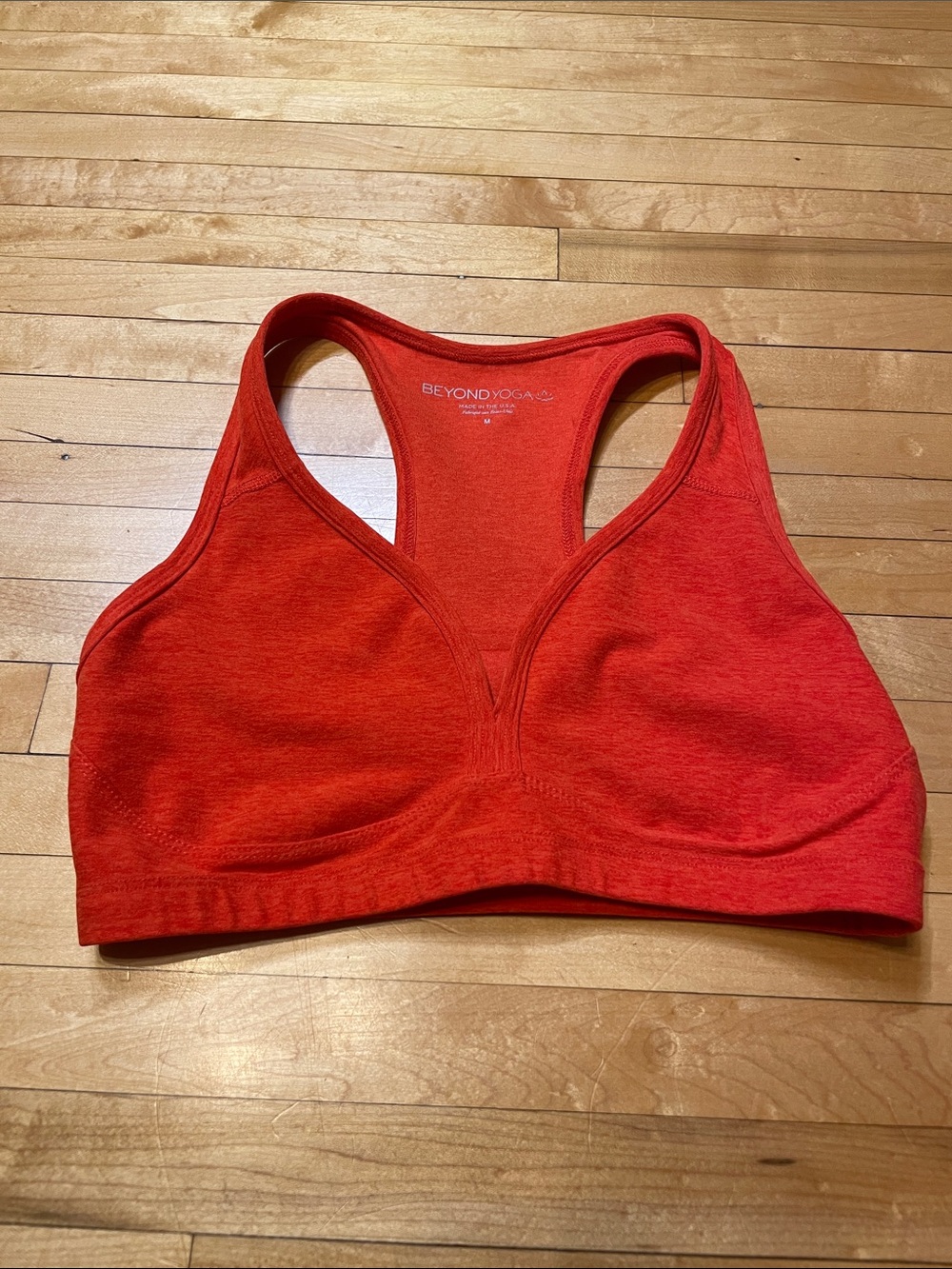 Beyond Yoga Bright Red Racerback V-Neck Sports Bra